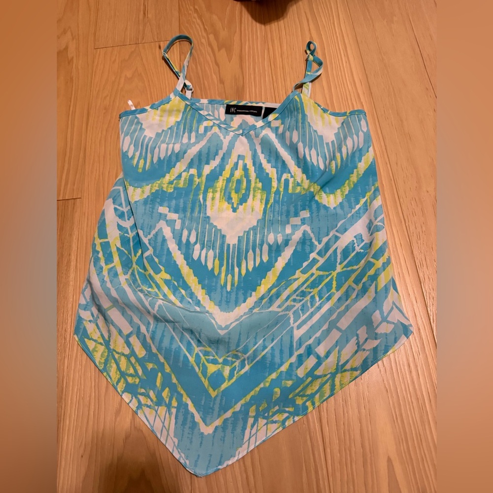 INC International Concepts Teal and Yellow Camisole